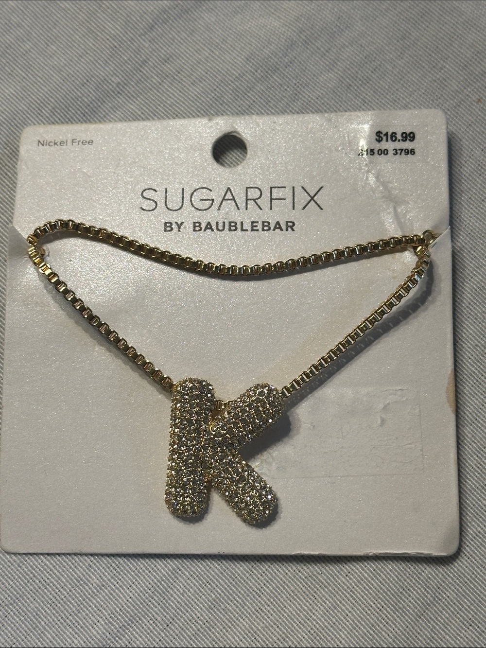 Sugarfix by BaubleBar Gold Tone 'K' Initial Necklace